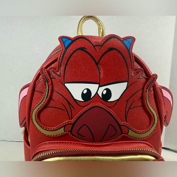 Loungefly Disney Mulan Glitter Mushu Figural Mini Backpack & Wallet - Picture 9 of 15
